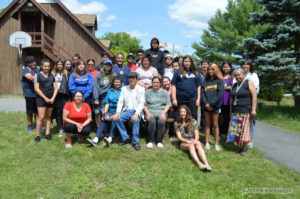 Senior Youth participated in the Annual Wabun Youth Gathering at the Anishinabe Spiritual Center from July 22 to August 2. Nishnawbe-Aski Nation (NAN) Deputy Grand Chief Walter Naveau (pictured in centre with Elder Vina Hendrix of Matachewan FN) provided support and encouragement.