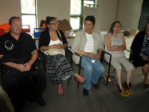 Wabun Chiefs spoke to youth from their respective communities during the Wabun Youth Gathering held from July 13 to 24 in Elk Lake. From L-R are: Chief Kevin Tangie, Brunswick House FN; Cathy Naveau, Education Director, Mattagami FN; Chief Walter Naveau, Mattagami FN and Chief Marcia Brown-Martel, Beaverhouse FN. 