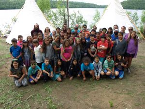 The Tenth Annual Wabun Youth Gathering was held from July 11 to 22 at the Horwood Lake Lodge near Timmins, Ontario. Pictured are the Wabun Youth Junior participants who took part in the first week of events.